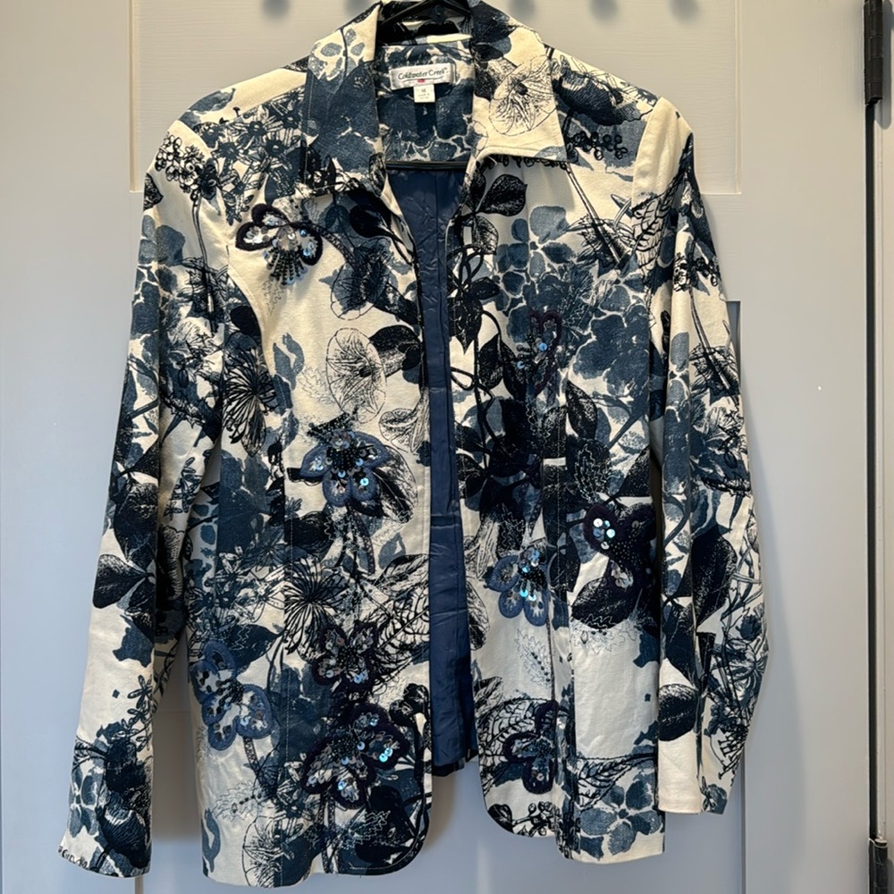 COLDWATER CREEK FLORAL BLAZER